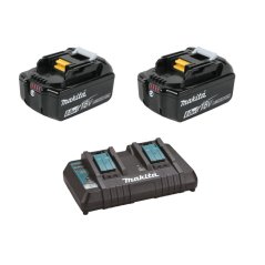 Makita BL1860SET2 aku baterie 2x BL1860B 6 Ah + dvojnásobná rychlonabíječka DC18RD