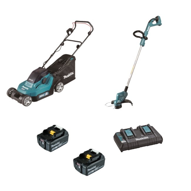 Makita DLM382+DUR193 aku set aku sekačka a aku vyžínač Li-ion 2x18V LXT 2x5Ah