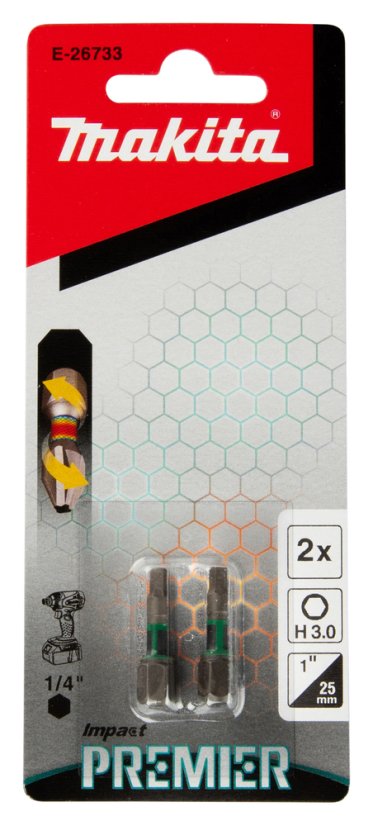 Makita E-26733 torzní bit řady Impact Premier (C-form) H3x25mm 2 ks