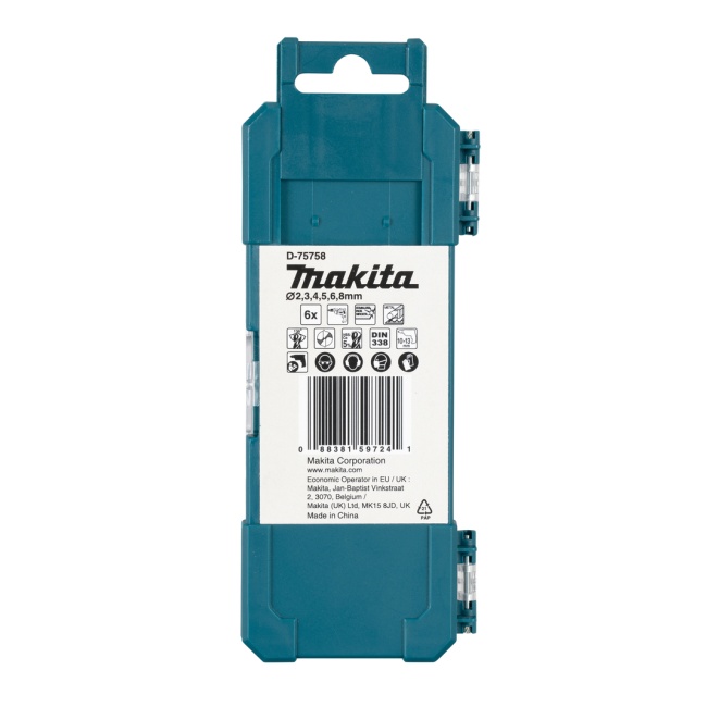 Makita D-75758 sada vrtáků do kovu HSS-Co 2, 3, 4, 5, 6 ,8 mm