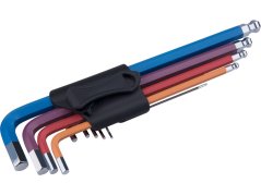 FORTUM L-klíče IMBUS prodloužené barevné, sada 9ks, s kuličkou, 1,5-10mm, S2
