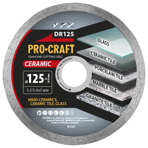 Procraft DR125 diamantový řezný kotouč Ceramic 125mm