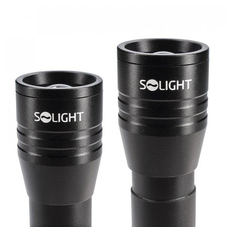 Solight WL116 LED kovová svítlna 3W + COB, 150 + 120lm, 2x AA, černá