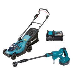 Makita DLX2583T aku set DLM330 aku sekačka a DHW180 aku tlaková myčka Li-ion 18V LXT 1x5Ah
