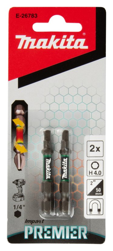 Makita E-26783 torzní bit řady Impact Premier (E-form) H4x50mm 2 ks