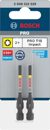 Bosch bit PRO Torx Impact, T15, 55 mm, 2 ks 2608522529