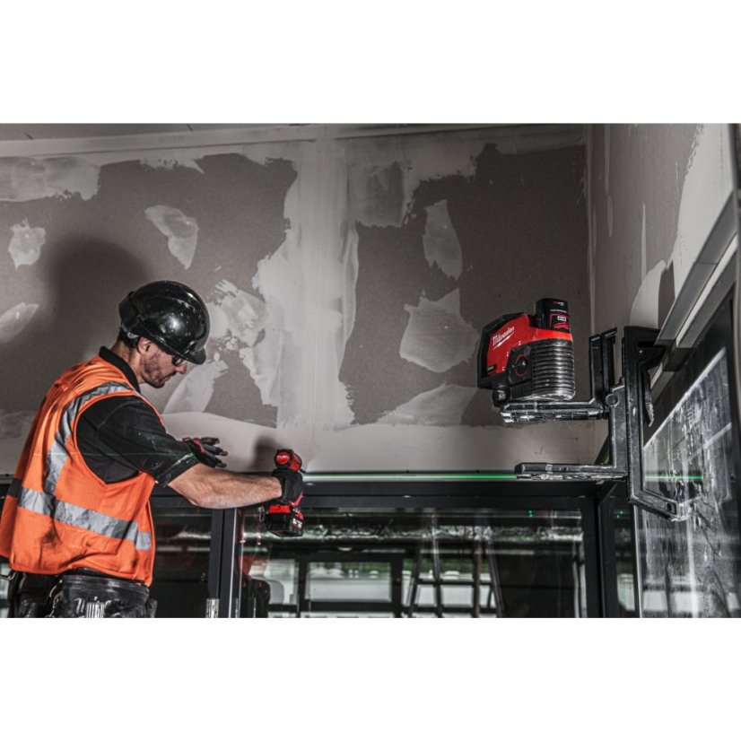 Milwaukee M12 CLLP-301C zelený kombinovaný křížový liniovo-bodový laser 1x 3Ah 4933478100
