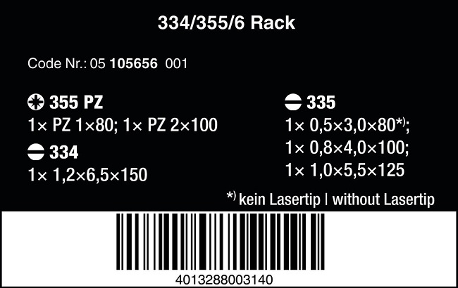 WERA - sada šroubováků Kraftform plus Lasertip 334/335/6 tříkomponentní