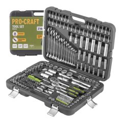 Procraft WS216 gola sada 216 dílů 1/4", 3/8" a 1/2