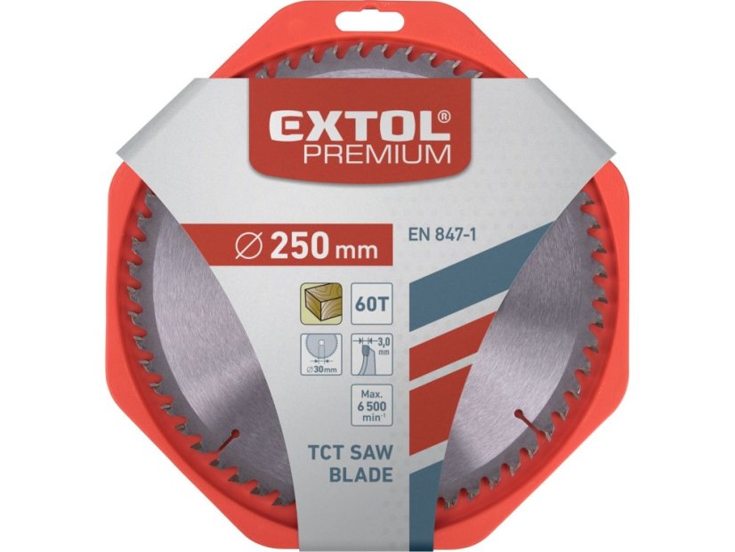 EXTOL PREMIUM 8803242 kotouč pilový s SK plátky, O 250x3,0x30mm, 60T