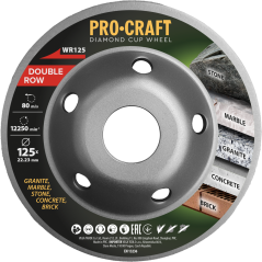 Procraft WR125 diamantový brusný kotouč dvouřadý 125mm