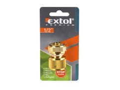 EXTOL PREMIUM 8876002 rychlospojka na hadici, 1/2", STOP ventil, MOSAZ