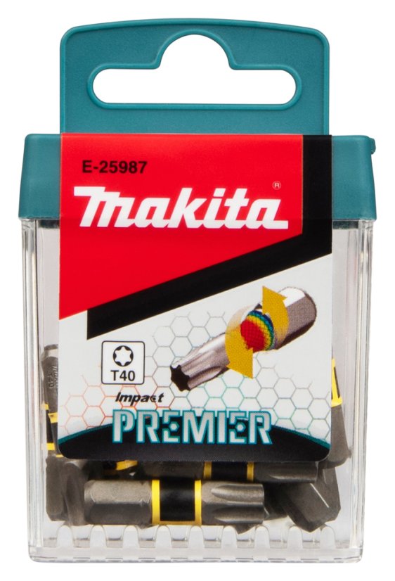 Makita E-25987 torzní bit T40 Impact Premier (C-form) 25mm 15 ks