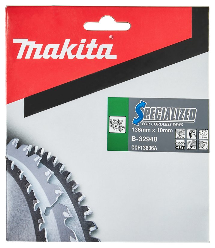Makita B-32948 136x1.5x10mm 36Z kotouč pilový dřevo SPECIALIZED  pro aku pily = old B-09210