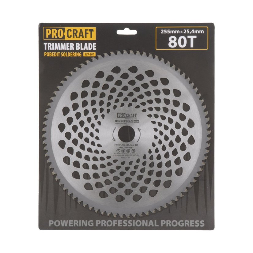 Procraft H-80T nůž kotouč do křovinořezu 255x25.4 80z