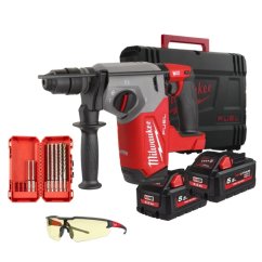 Milwaukee ELVINSET39 M18FHX-552X aku kombinované kladivo SDS-plus 2,5 J + 7 dílná sada vrtáků SDS-plus 2x5,5Ah 4933478889