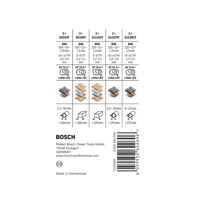 Bosch sada 12 pilových plátků Pro PRO Demolition 2607011821