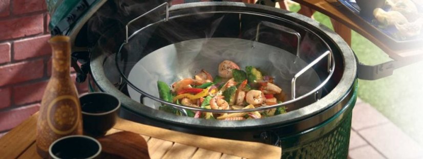 Big Green Egg Wok karbonová pánev s bambusovou špachtlí 120779 Large, Xlarge