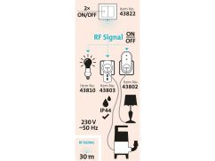 EXTOL LIGHT 43822 vypínač/ovladač, dvojitý, 2ks, 2 jednotlivé/skupinové kanály