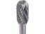 EXTOL INDUSTRIAL 8703724 fréza karbidová, válcová s kulovým čelem, pr.10x20mm/stopka 6mm,sek střední (double-cut)
