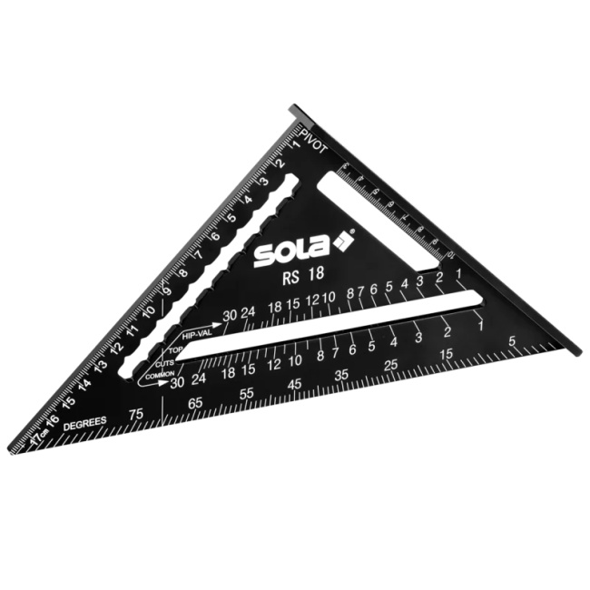 SOLA 56160101 RS 18 tesařský úhelník 18cm černý s povrchovou úpravou