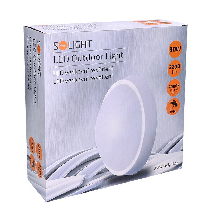 Solight WO739 LED venkovní osvětlení, 30W, 2200lm, 4000K, IP65, 32cm