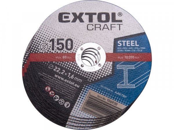 EXTOL CRAFT 106930 kotouče řezné na kov, 5ks, O 150x1,6x22,2mm
