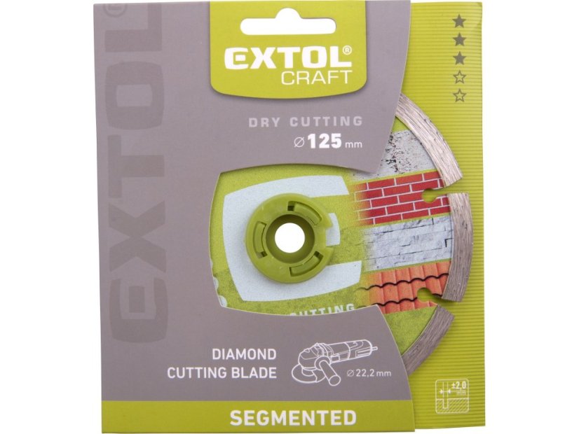 EXTOL CRAFT 108812 kotouč diamantový řezný segmentový - suché řezání, O 125x22,2x2mm