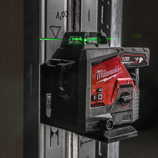 Milwaukee M12 3PL-401C aku laser zelený 360° 4933478102