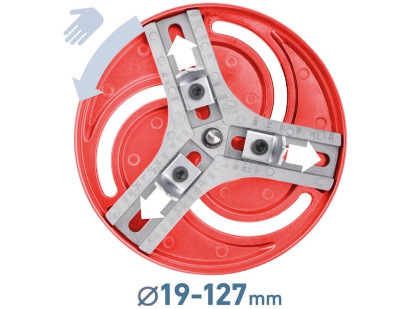 EXTOL PREMIUM vrták/korunka vykružovací nastavitelná, O19-127mm, stopka O9mm