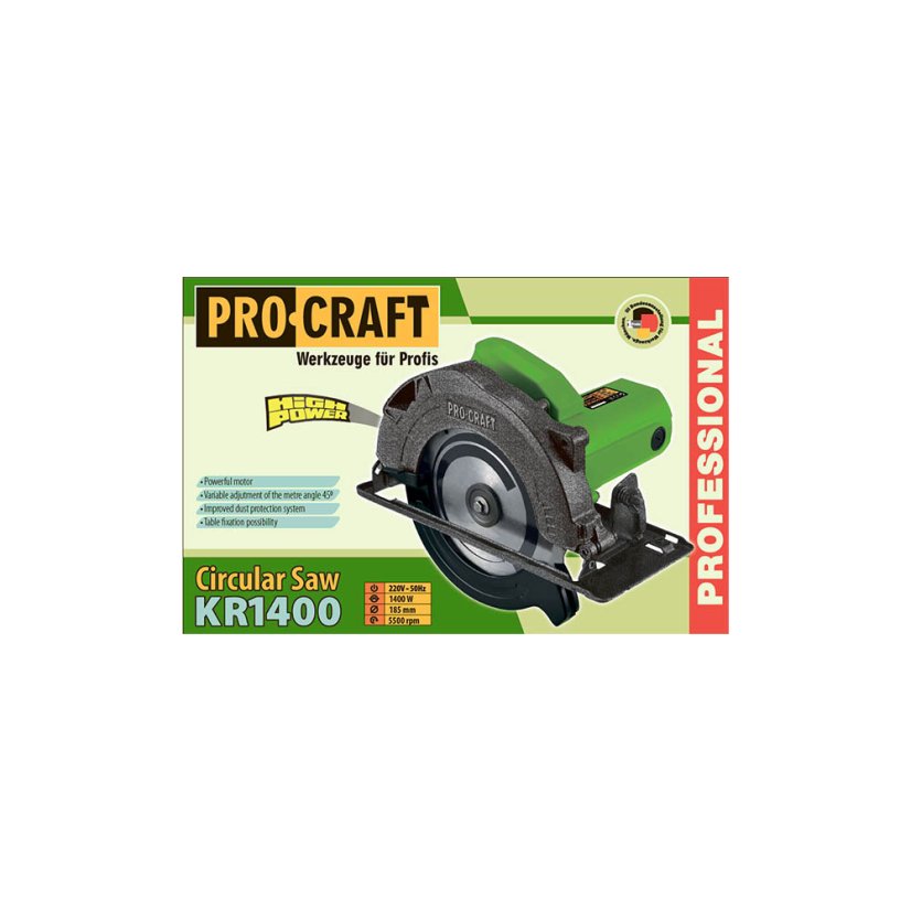 Procraft KR1400 ruční kotoučová pila 185mm 1400W