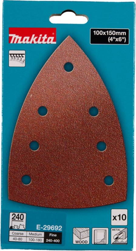 Makita E-29692 papír brusný 100x150mm A240 10ks