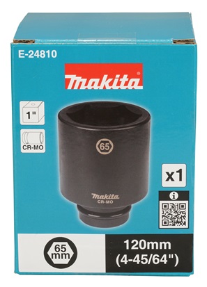 Makita E-24810 klíč nástrčný hluboký 1", čtyřhran, 65x108 mm