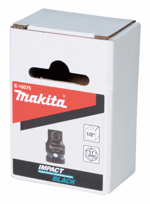 Makita E-16075 klíč nástrčný 1/2", čtyřhran, IMPACT BLACK, 11mm