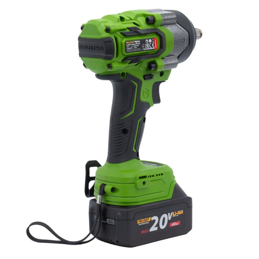 Procraft PWA36-1B-C aku rázový utahovák 1/2" 850 Nm 20V 1x4Ah