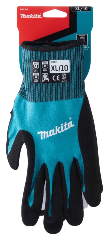 Makita P-84707 rrukavice pracovní pletené basic, nitril, velikost XL/10