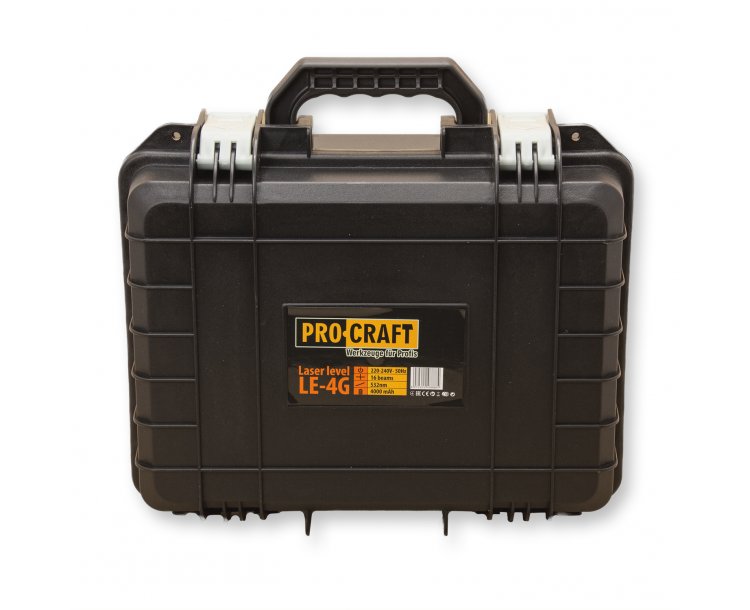 Procraft LE-4G křížový zelený liniový laser 2x4Ah