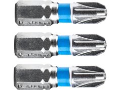 FORTUM 4741303 hrot křížový pozidriv, sada 3ks, PZ 3x25mm, S2