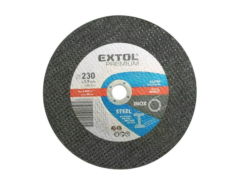 EXTOL PREMIUM 8808119 kotouč řezný na ocel/nerez, O 230x1,9x22,2mm