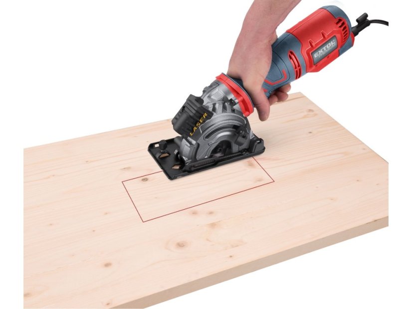 EXTOL PREMIUM 8893023 pila kotoučová/řezačka s laserem, zanořovací, 89mm, 705W