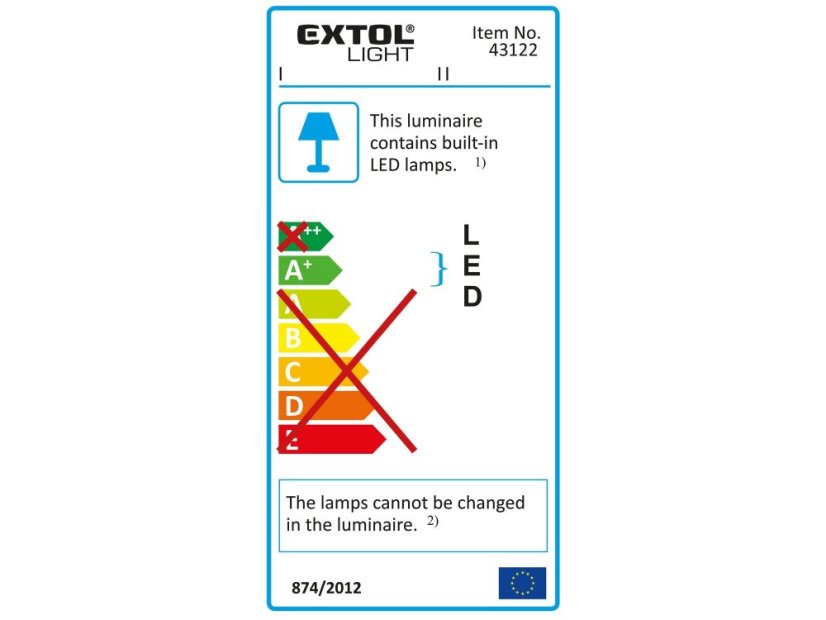 EXTOL LIGHT 43122 reflektor LED, nabíjecí s podstavcem, 800lm, Li-ion