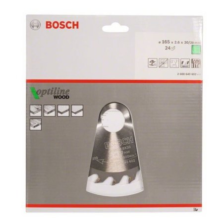 Bosch pilový kotouč Optiline Wood 165x30x2,6 mm 24Z