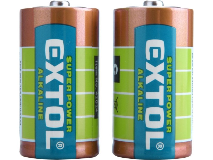 EXTOL ENERGY 42014 baterie alkalické, 2ks, 1,5V C (LR14)