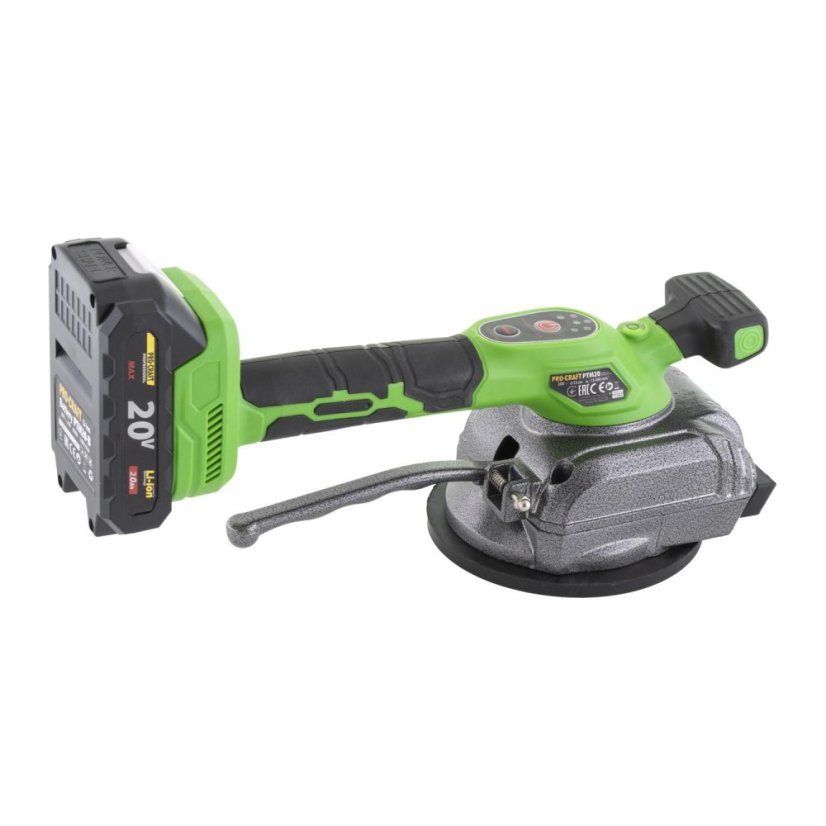 Procraft PTM20-1b-c vibrační přísavka na dlažbu 130mm 20 V 1x2Ah