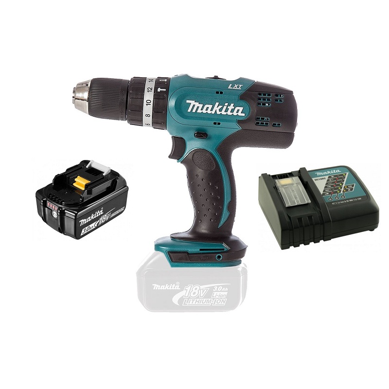 Makita DHP453RFX8 aku příklepový šroubovák Li-ion LXT 18V/1x3,0 Ah