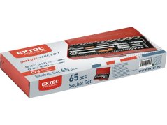 EXTOL PREMIUM 8818370 hlavice nástrčné, sada 65ks, 1/4", 1/2"