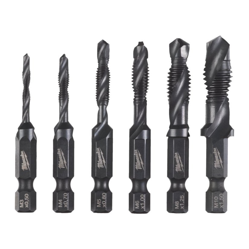 Milwaukee sada kombinovaných závitníků 1/4" Hex HSS-G 6 ks 4932498267