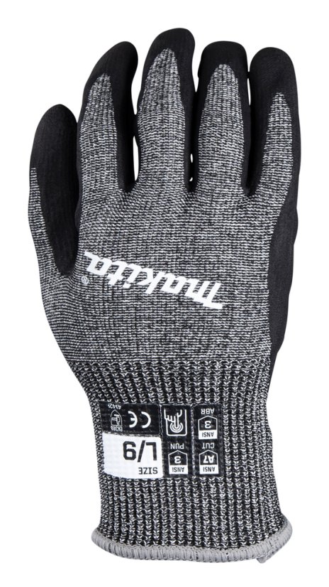 Makita P-84729 rukavice pracovní proti prořezu, nitril, velikost L/9