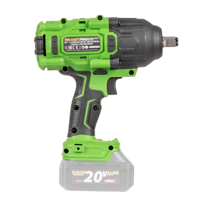 Procraft PWA80bb aku rázový utahovák 1/2" 1600 Nm 20 V bez aku
