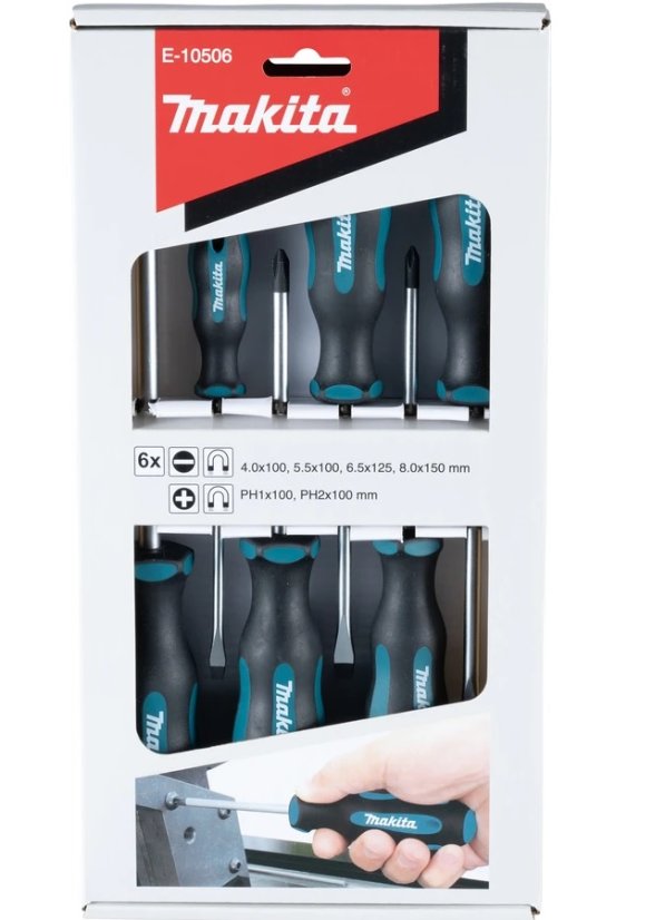 Makita E-10506 sada poklepových šroubováků 6ks (SL+PH)